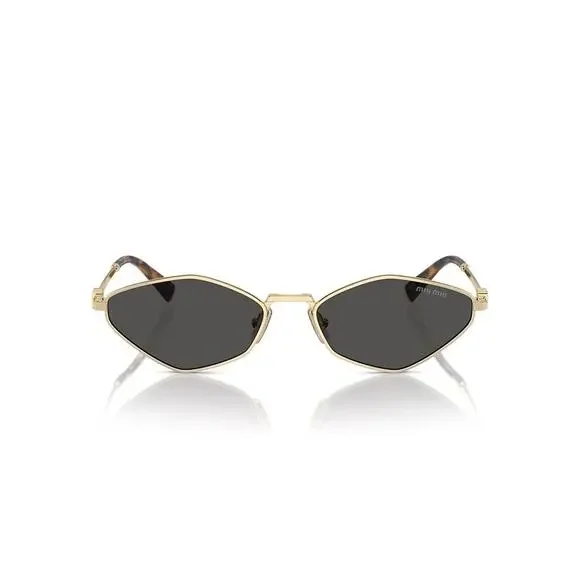 MIU MIU MU 56ZS ZVN5S0 Gold Dark Grey Lens Women Sunglasses AUTHENTIC - Picture 4 of 8